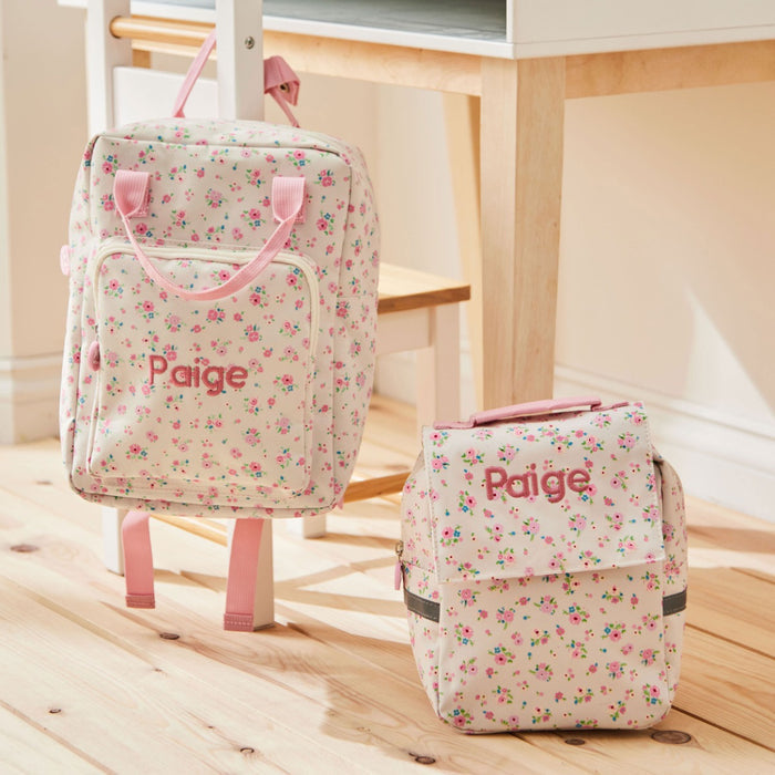 Personalised Ditsy Floral Backpack & Lunch Bag Set
