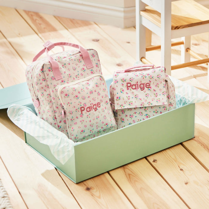 Personalised Ditsy Floral Backpack & Lunch Bag Set