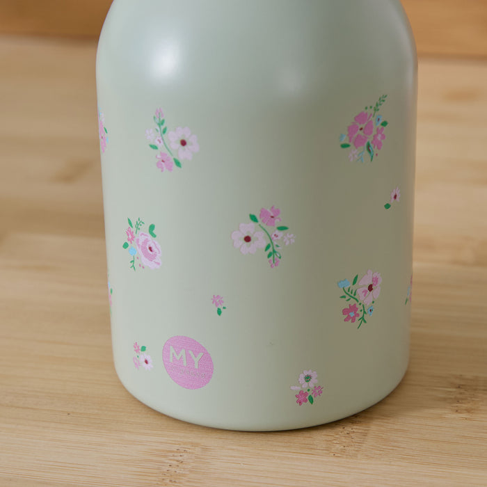 Personalised Ditsy Floral Print Sage Bottle