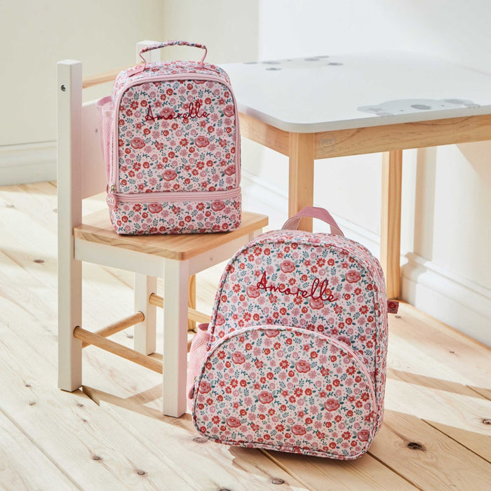 Personalised Ditsy Frill Backpack & Lunch Bag Set