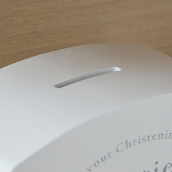 Personalised Dove Christening Wooden Money Box