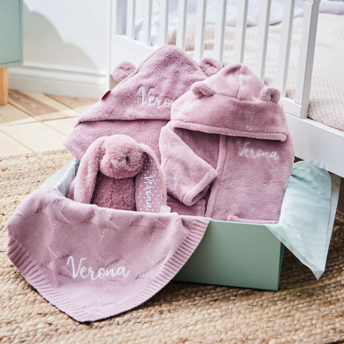 Personalised Dusky Mauve Pink Bedtime Essentials Gift Set