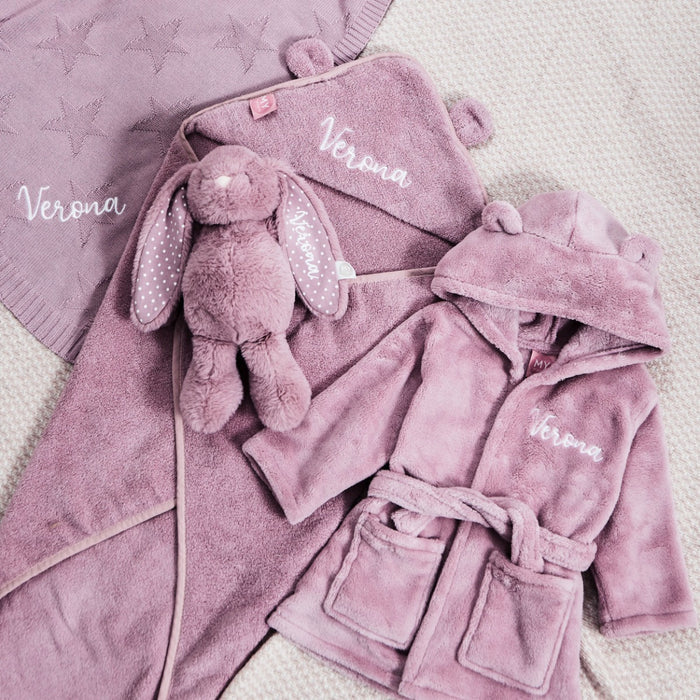 Personalised Dusky Mauve Pink Bedtime Essentials Gift Set