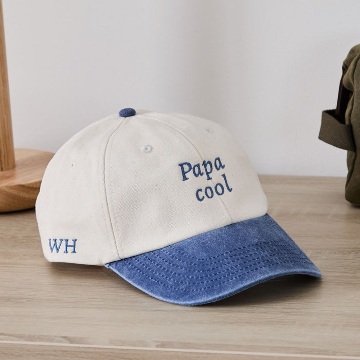 Personalised Ecru and Blue Cool Father's Day Cap