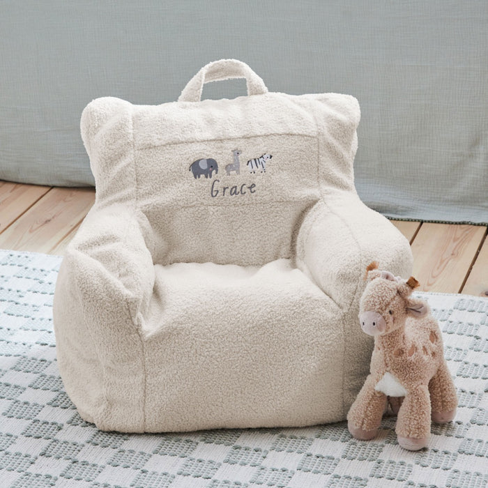 Personalised Ecru Born To Be Loved Bean Bag Filled Chair