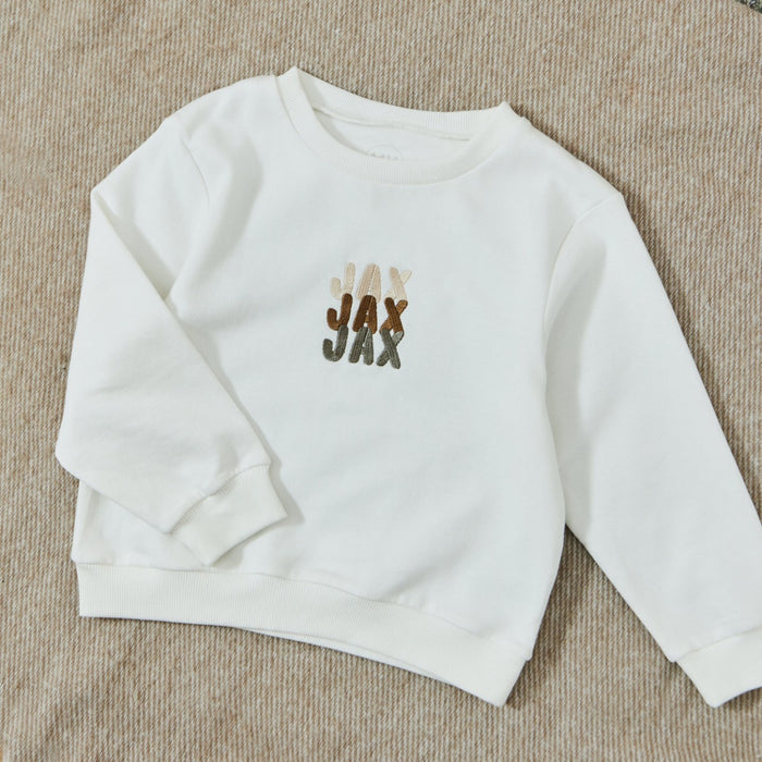Personalised Ecru Bubble Name Sweatshirt