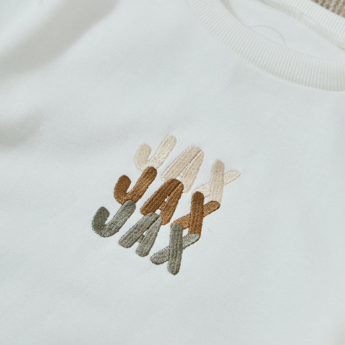 Personalised Ecru Bubble Name Sweatshirt
