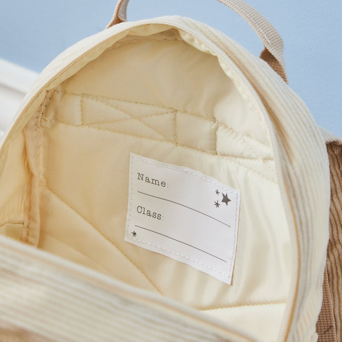 Personalised Ecru Cord Duck Family Mini Backpack