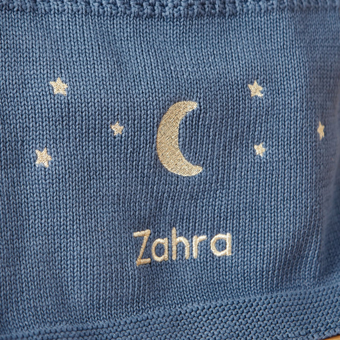 Personalised Eid Mid Blue Shawl