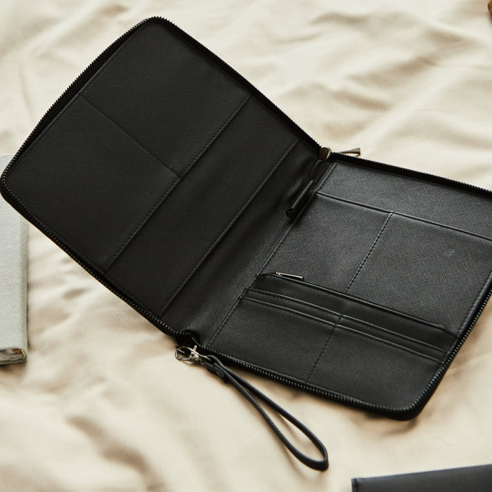 Personalised Embossed Travel Case in Black by Made Yours