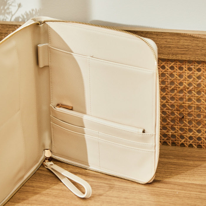 Personalised Embossed Travel Case in Oyster by Made Yours