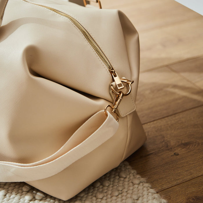 Personalised Embossed Weekend Holdall Bag in Oyster by Made Yours