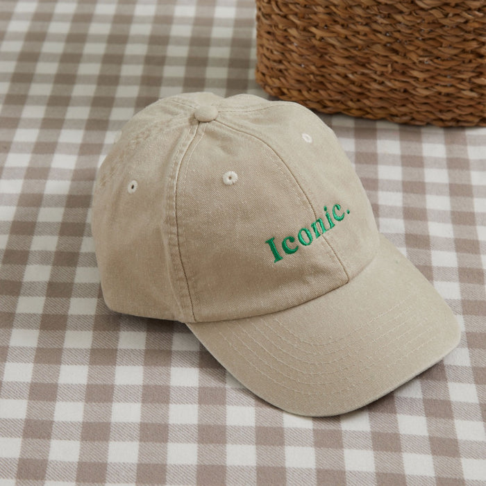 Personalised Embroidered Cream Slogan Baseball Cap