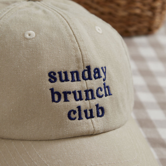 Personalised Embroidered Cream Slogan Baseball Cap