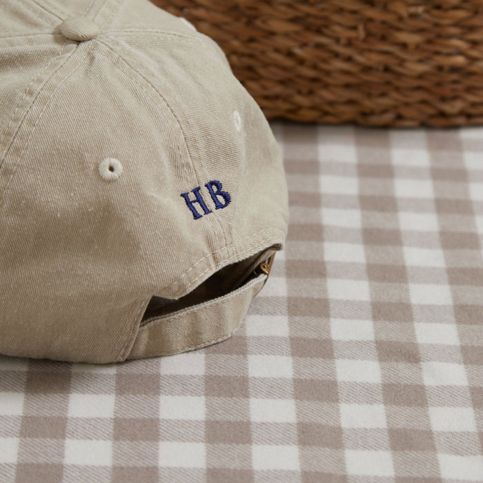 Personalised Embroidered Cream Slogan Baseball Cap