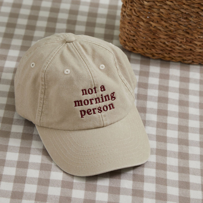 Personalised Embroidered Cream Slogan Baseball Cap