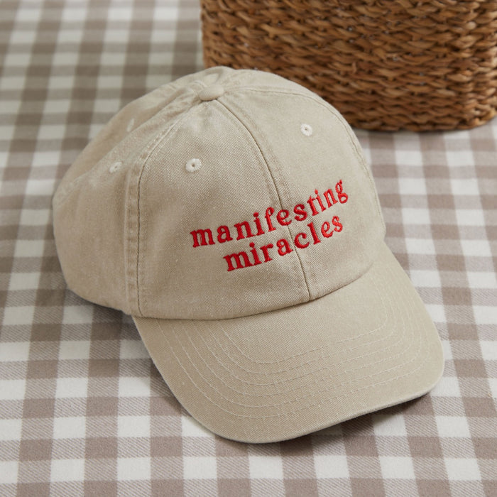 Personalised Embroidered Cream Slogan Baseball Cap