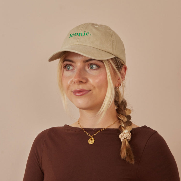 Personalised Embroidered Cream Slogan Baseball Cap