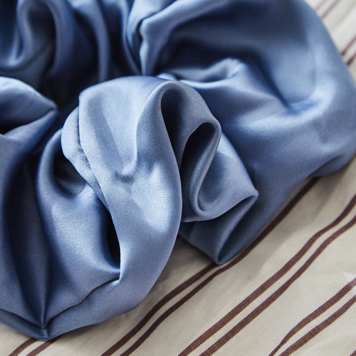 Personalised Extra Large Silky Scrunchie in Hydrangea Blue by Made Yours