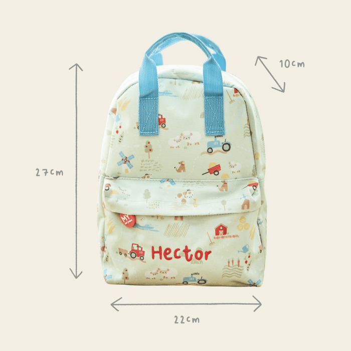 Personalised Farm Grab Handle Mini Backpack