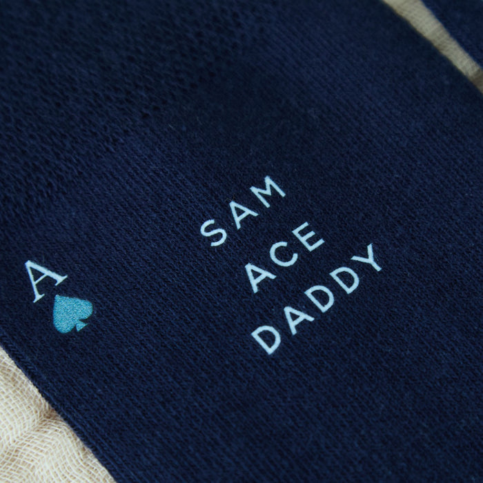 Personalised Father's Day Ace Navy Socks