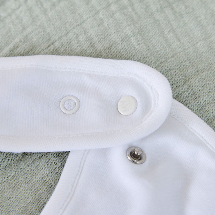 Personalised Father's Day Baby Bear Bib in White and Blue