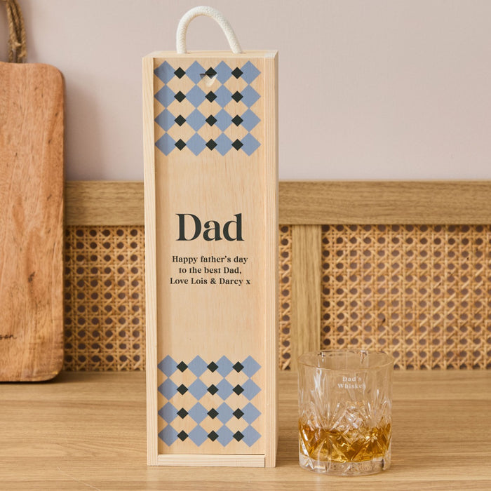 Personalised Fathers' Day Drink Box and Glass Gift Set