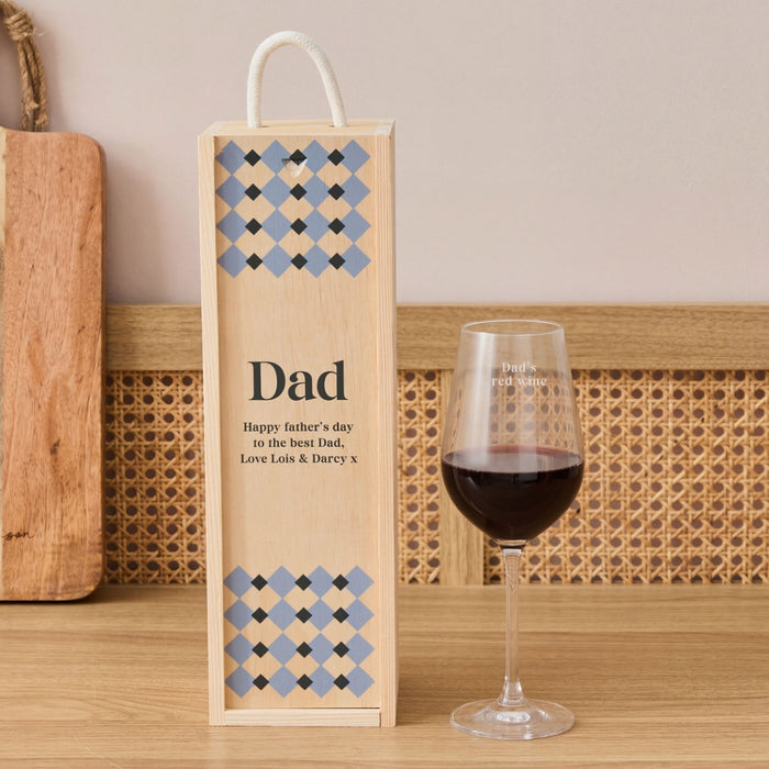 Personalised Fathers' Day Drink Box and Glass Gift Set