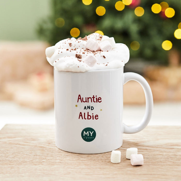 Personalised First Christmas As My Auntie Mug
