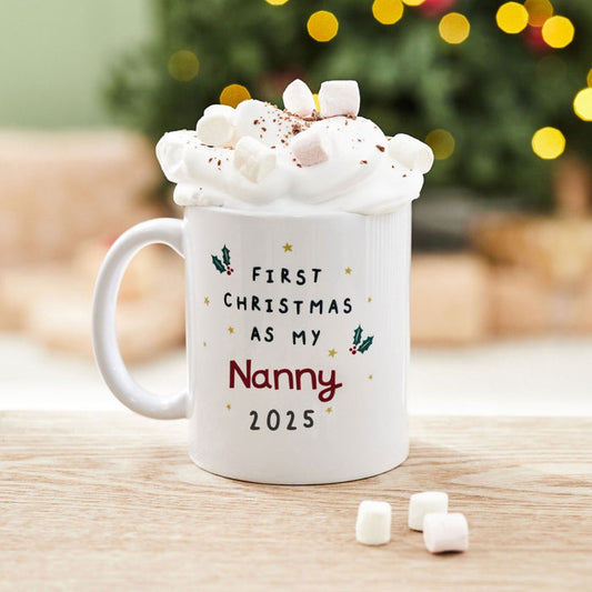 Personalised First Christmas As My Nanny Mug