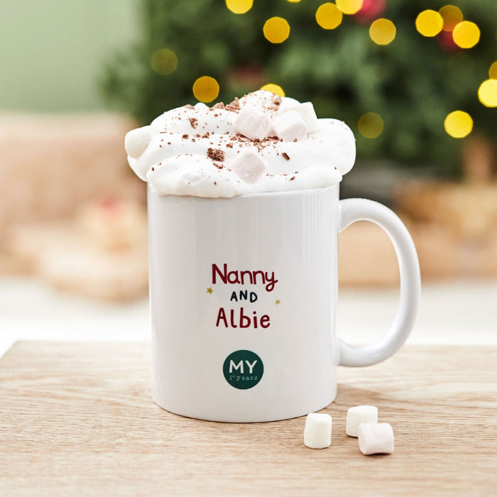 Personalised First Christmas As My Nanny Mug