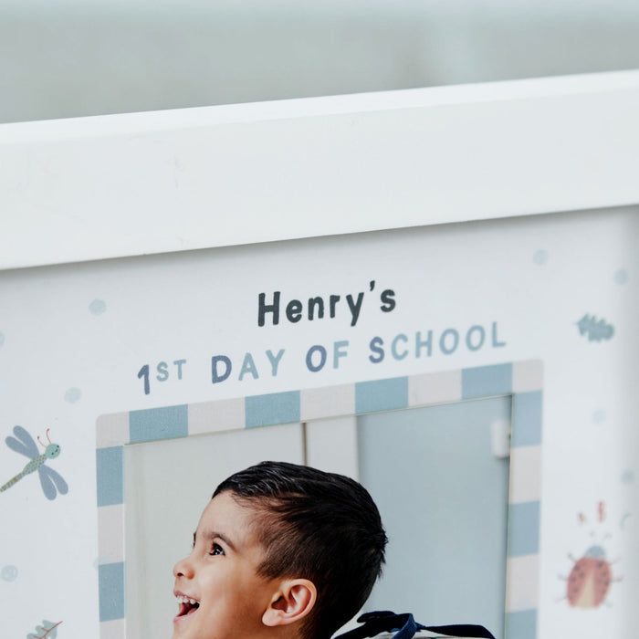 Personalised First Day Of School Photo Frame in Grey