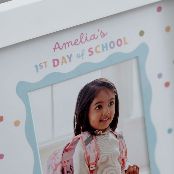 Personalised First Day Of School Photo Frame in Pink