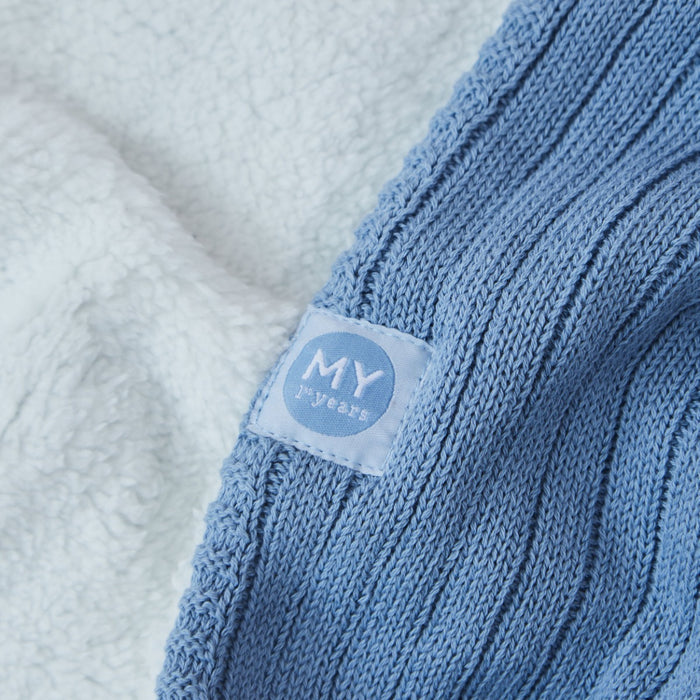 Personalised Fleece Lined Blanket in Blue