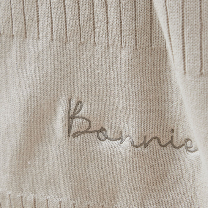 Personalised Fleece Lined Oatmeal Blanket