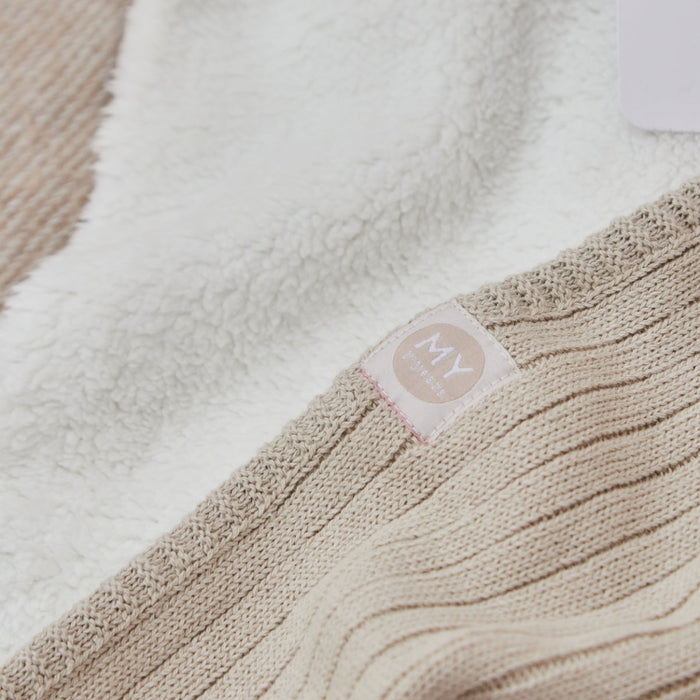 Personalised Fleece Lined Oatmeal Blanket
