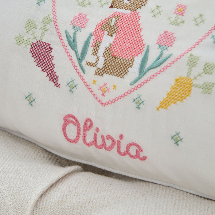 Personalised Flopsy™ Bunny Cross Stitch Cushion