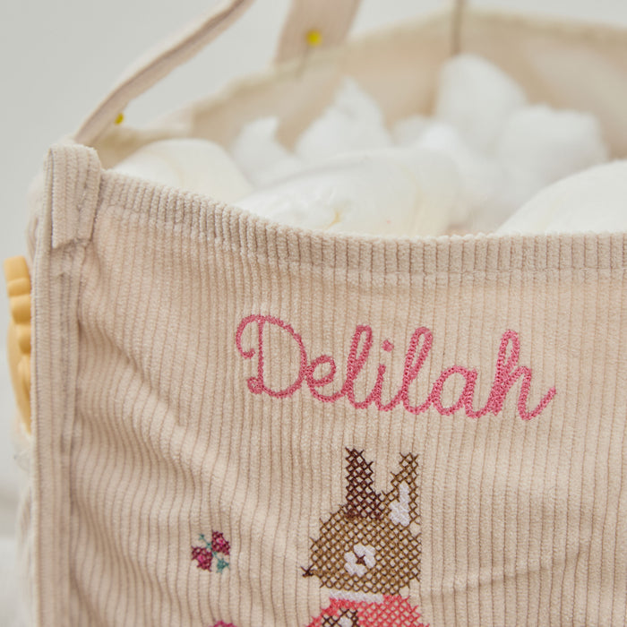Personalised Flopsy™ Bunny Cross Stitch Nappy Caddy