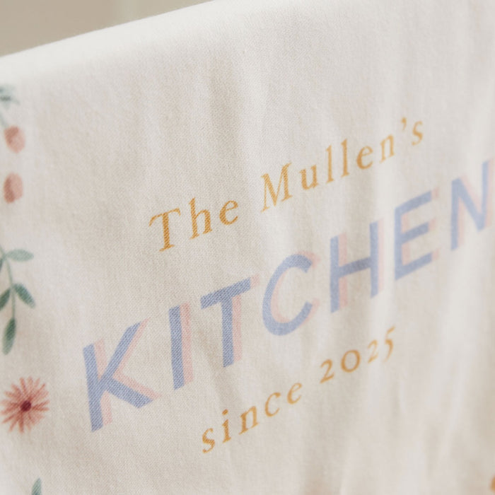 Personalised Floral Kitchen Tea Towel