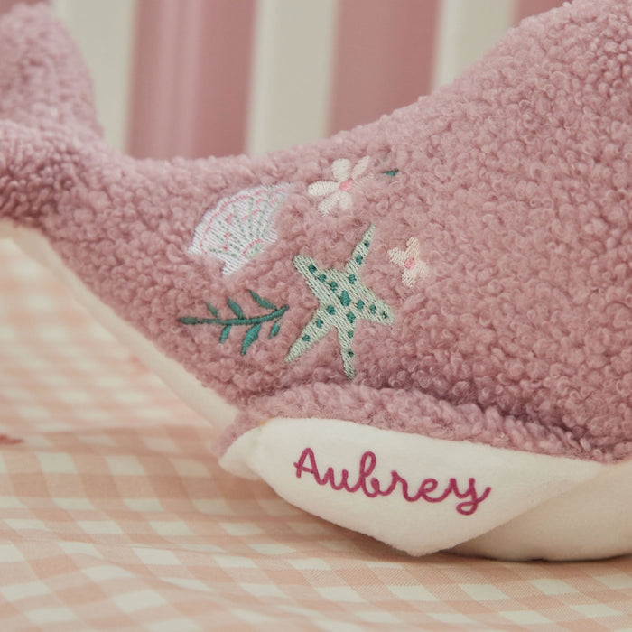 Personalised Floral Purple Whale Soft Toy
