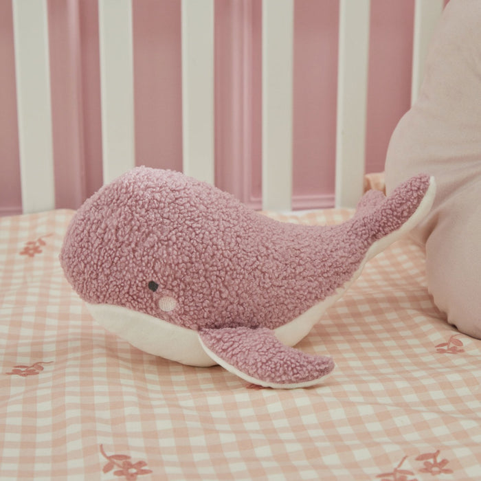 Personalised Floral Purple Whale Soft Toy