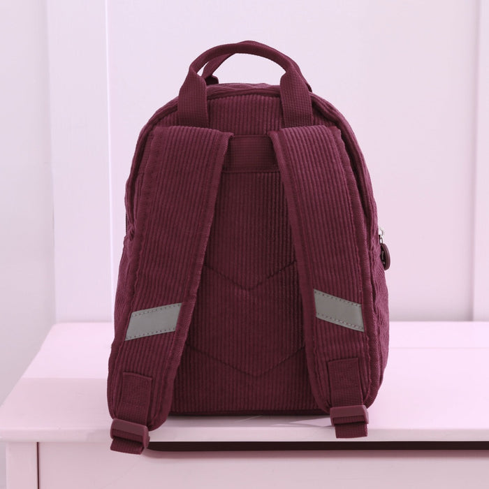 Personalised Floral Wreath Berry Cord Mini Backpack