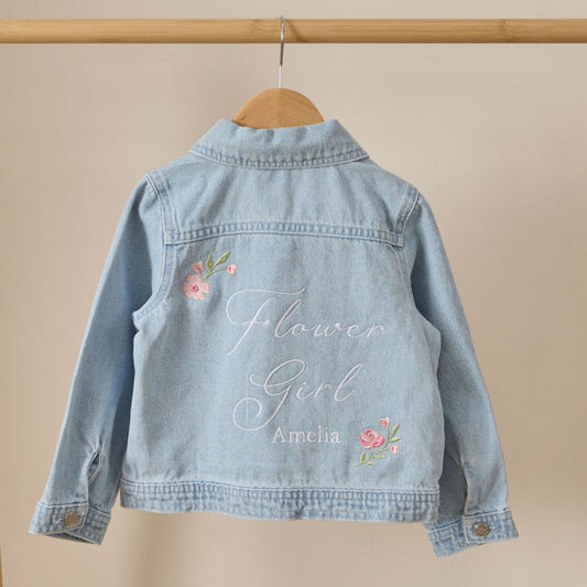 Personalised Flower Girl Stonewash Jacket