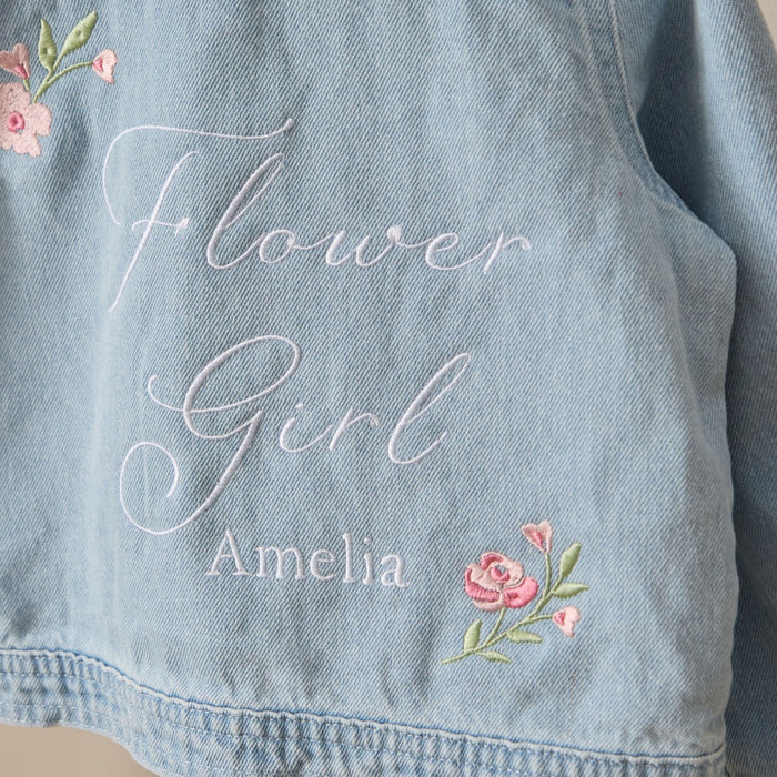 Personalised Flower Girl Stonewash Jacket