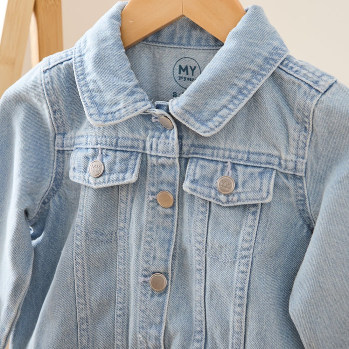 Personalised Flower Stonewash Denim Jacket
