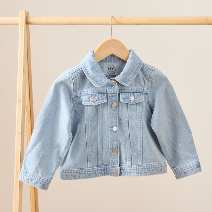 Personalised Flower Stonewash Denim Jacket