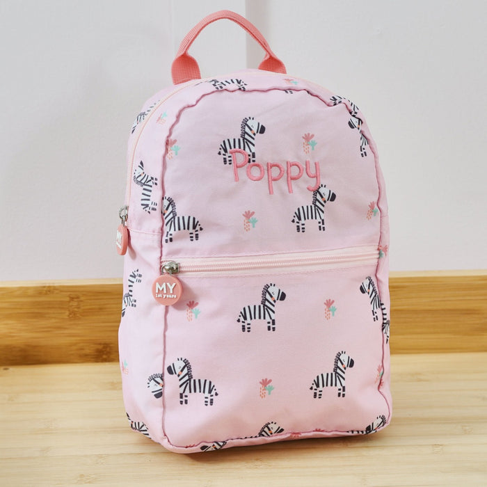 Personalised Foldaway Pink Really Wild Mini Backpack