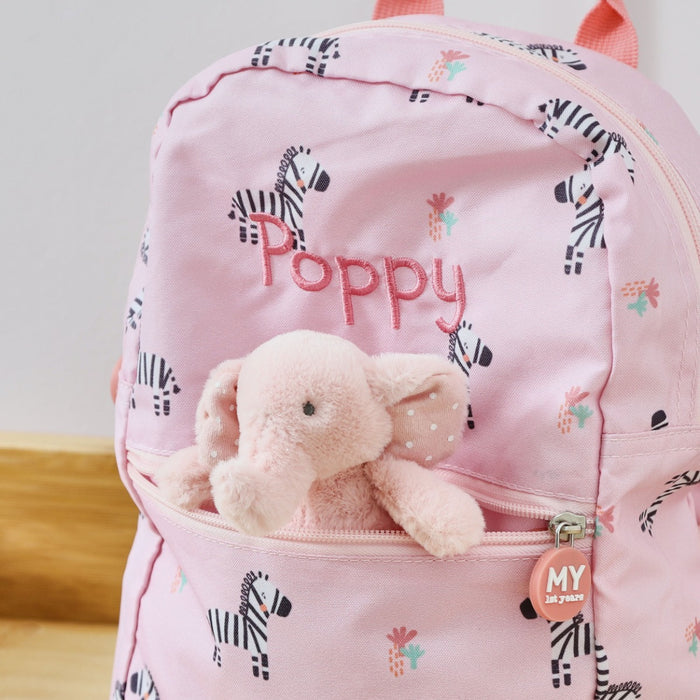 Personalised Foldaway Pink Really Wild Mini Backpack