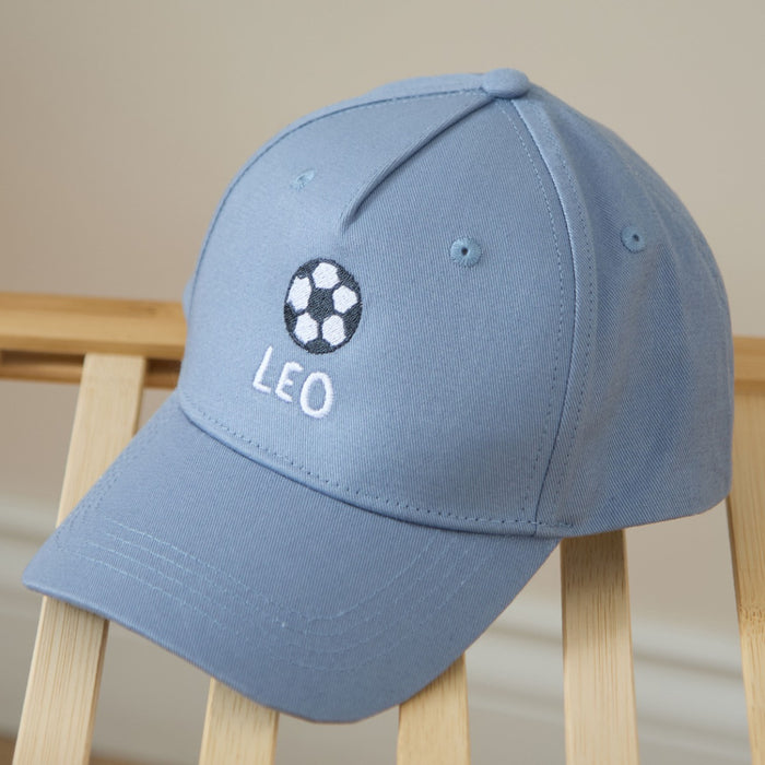 Personalised Football Blue Baseball Cap