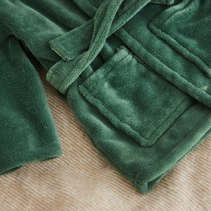 Personalised Forest Green Fleece Robe With Ears